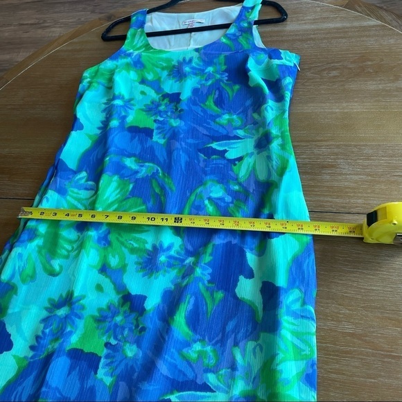 Isaac Mizrahi Bright Blue and Green Floral Flowy Sleeveless Maxi Dress Sz Small - Picture 9 of 14